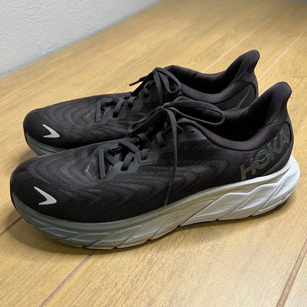 Hoka Arahi 6 Running Shoes Mens 11 Black Stability Road Sneakers 1123194 BWHT